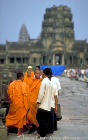 Monks in Angkor Wat