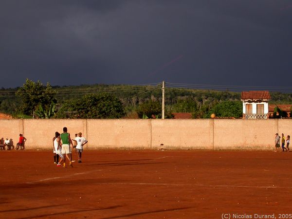 Soccer at sunset