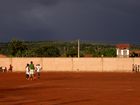 Soccer at sunset